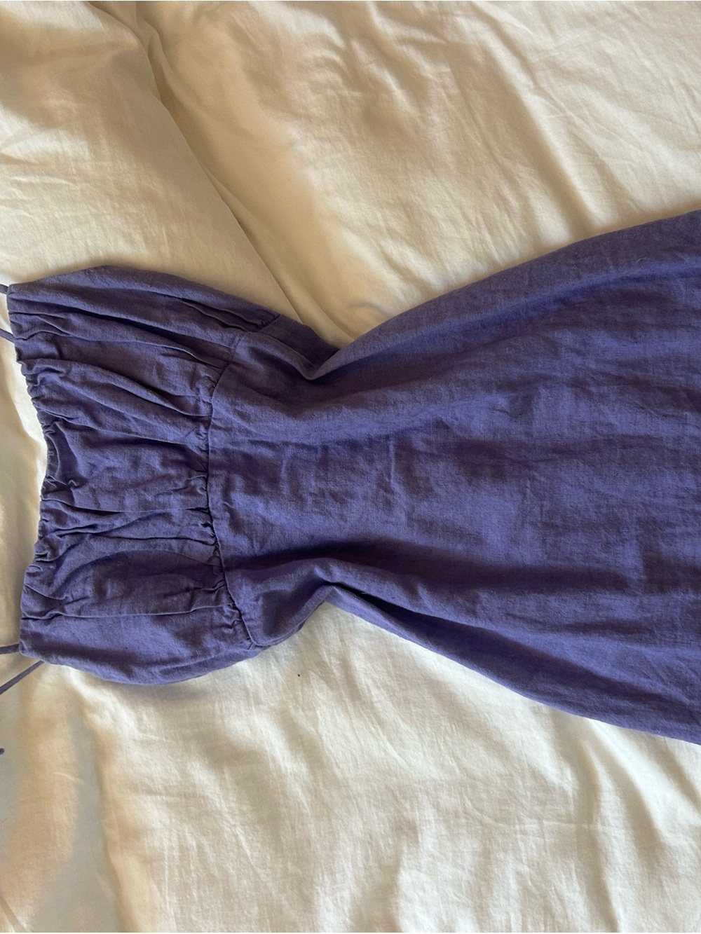 Urban Outfitters Purple Strapless Linen-Blend Mini Dress